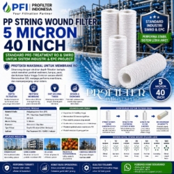 PP String Wound Filter 5 micron 40 inch untuk pre treatment SWRO  industri  medium